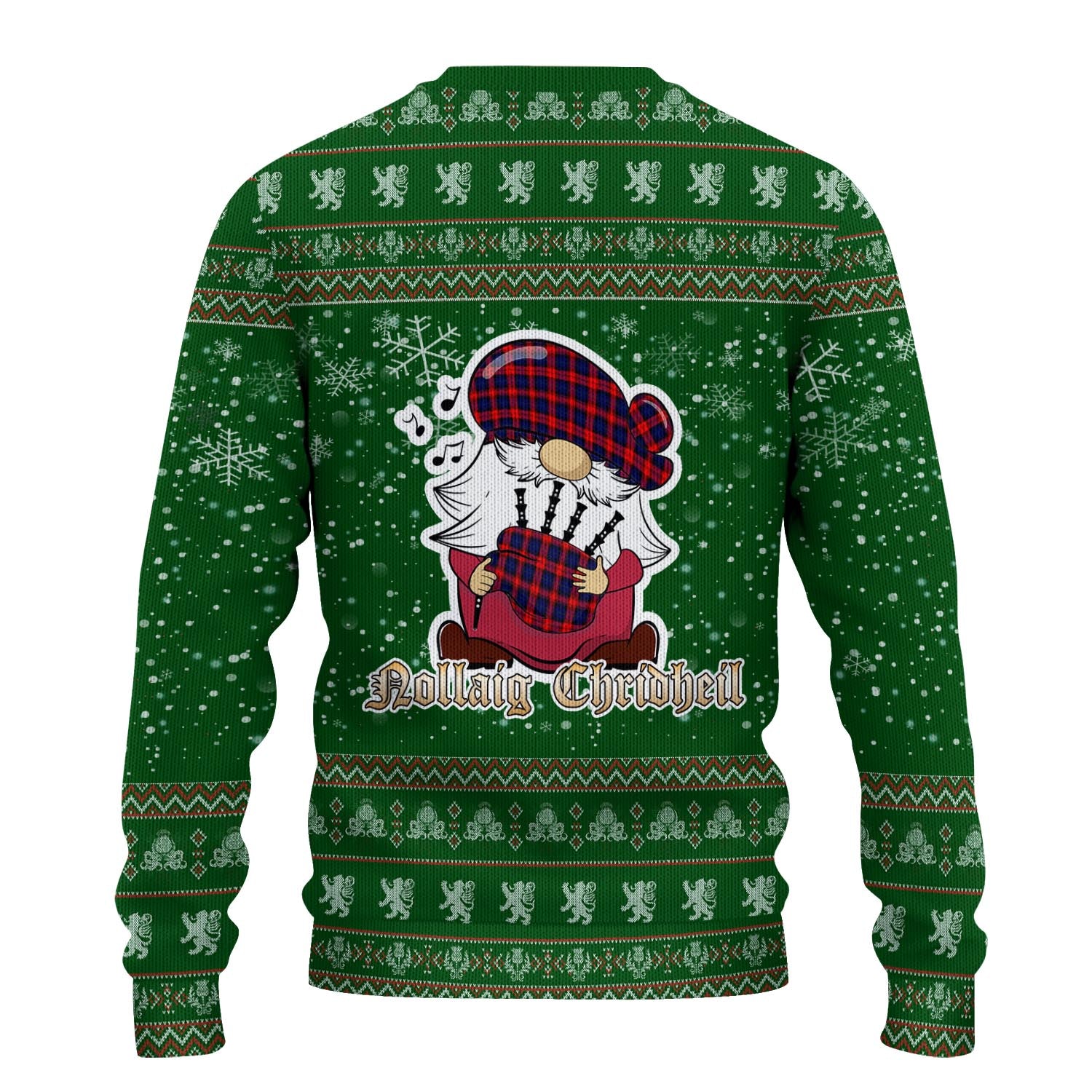 MacLachlan Modern Clan Christmas Family Knitted Sweater with Funny Gnome Playing Bagpipes - Tartanvibesclothing