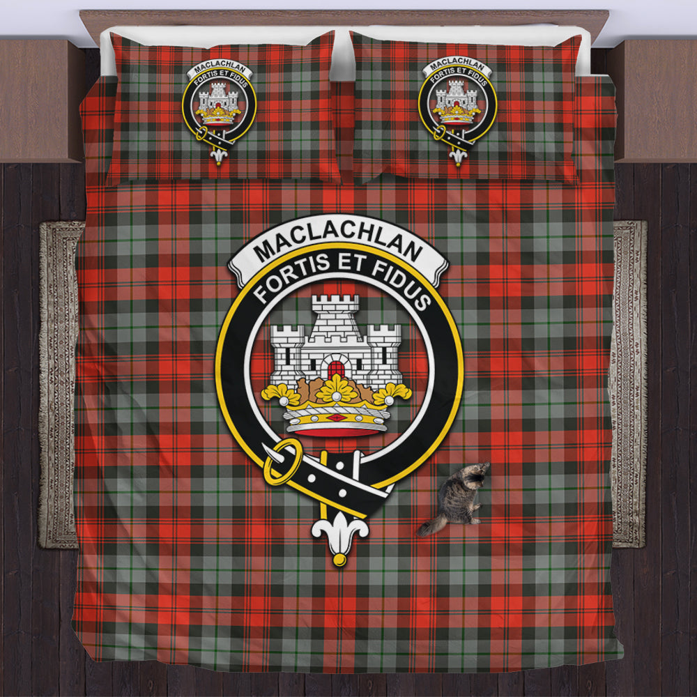 MacLachlan Weathered Tartan Bedding Set with Family Crest US Bedding Set - Tartan Vibes Clothing