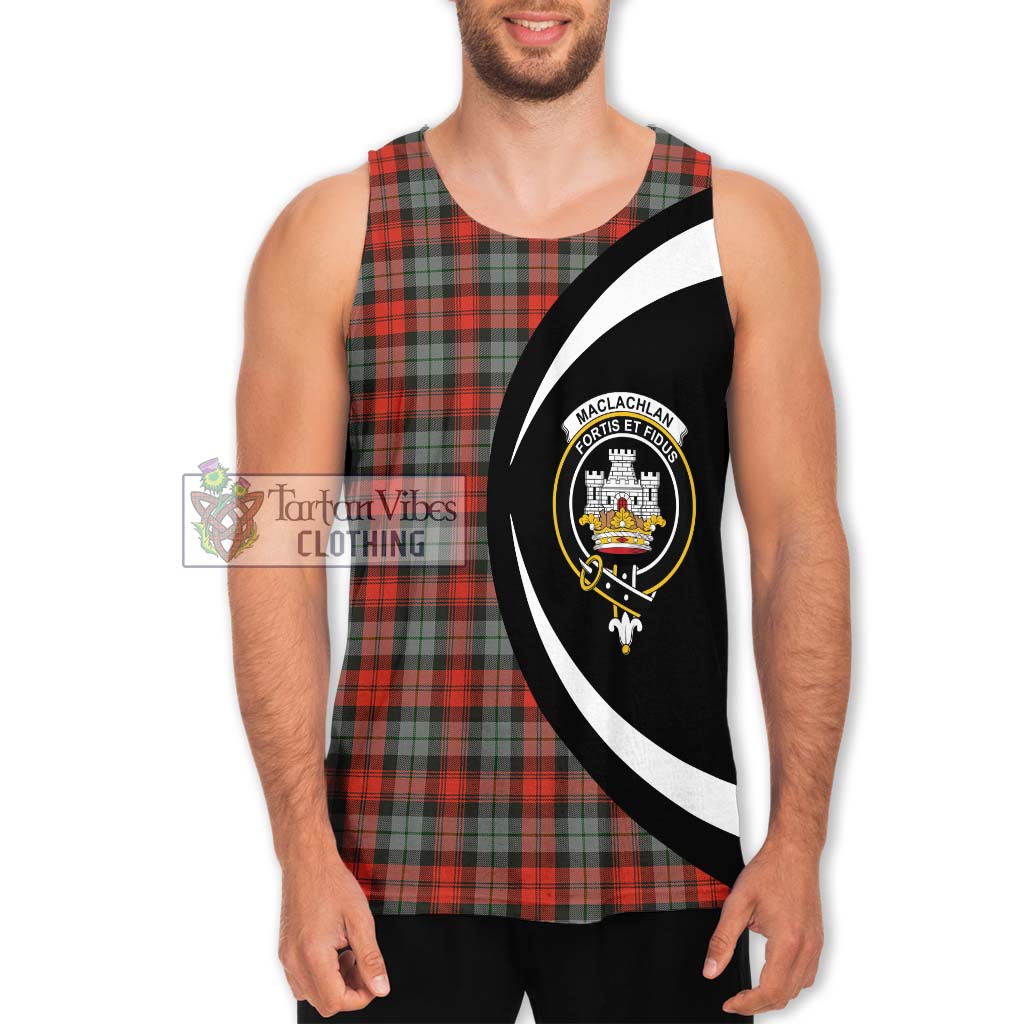 MacLachlan Weathered Tartan Men's Tank Top with Family Crest Circle Style Men - Tartan Vibes Clothing