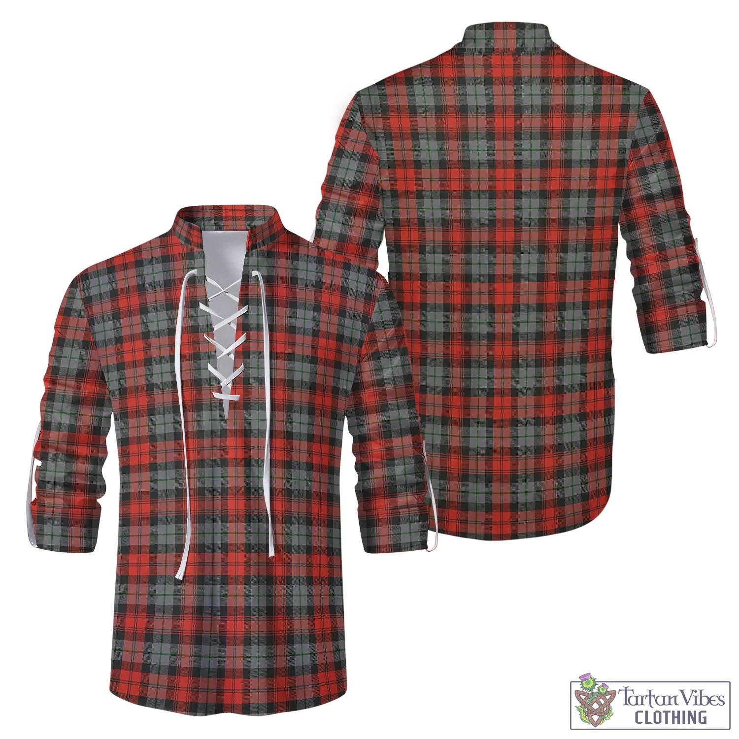 Tartan Vibes Clothing MacLachlan Weathered Tartan Men's Scottish Traditional Jacobite Ghillie Kilt Shirt