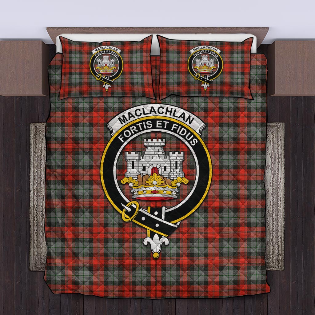 MacLachlan Weathered Tartan Quilt Bed Set with Family Crest Twin - Tartan Vibes Clothing