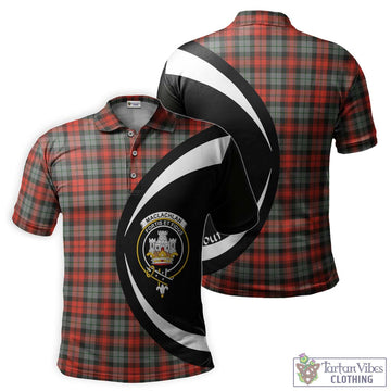 MacLachlan Weathered Tartan Men's Polo Shirt with Family Crest Circle Style