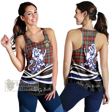 MacLachlan Weathered Tartan Women's Racerback Tanks with Alba Gu Brath Regal Lion Emblem