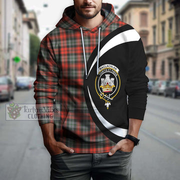 MacLachlan Weathered Tartan Hoodie with Family Crest Circle Style