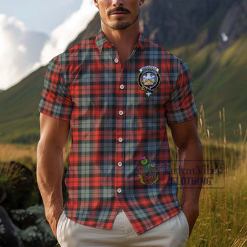 MacLachlan Weathered Tartan Cotton Hawaiian Shirt with Family Crest