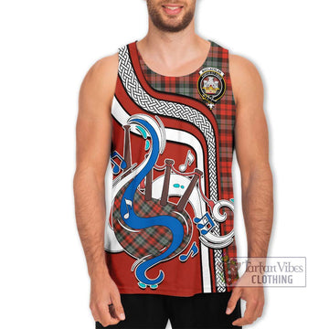 MacLachlan Weathered Tartan Men's Tank Top with Epic Bagpipe Style