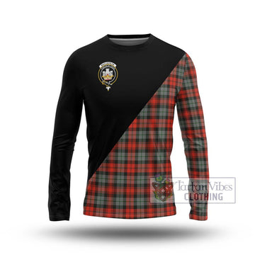 MacLachlan Weathered Tartan Long Sleeve T-Shirt with Family Crest and Military Logo Style