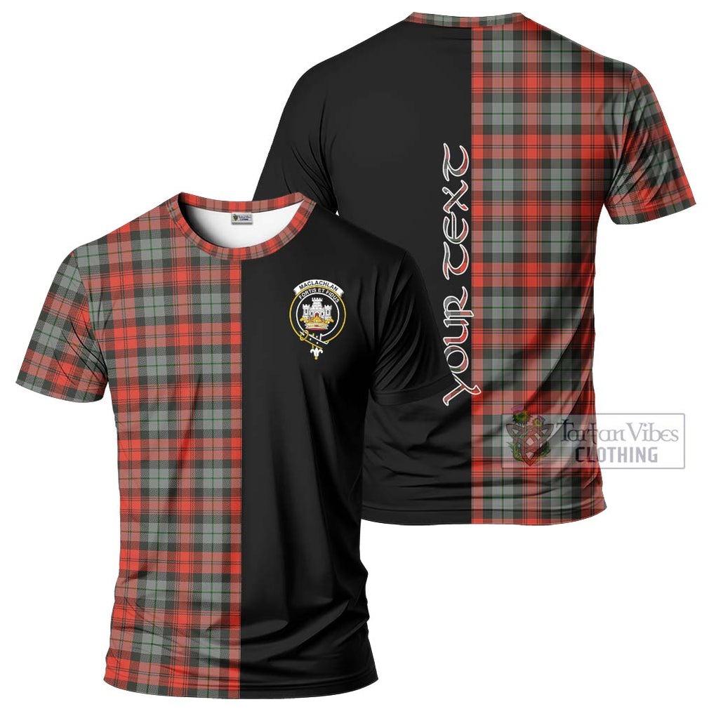 MacLachlan Weathered Tartan T-Shirt with Family Crest and Half Of Me Style Kid's Shirt - Tartanvibesclothing Shop