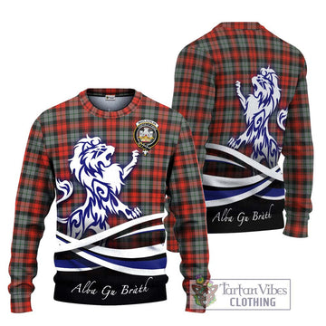 MacLachlan Weathered Tartan Ugly Sweater with Alba Gu Brath Regal Lion Emblem