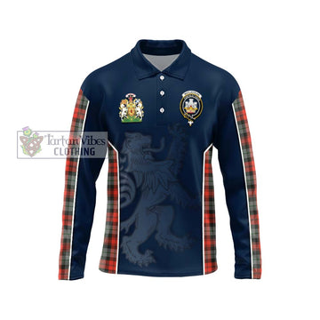 MacLachlan Weathered Tartan Long Sleeve Polo Shirt with Family Crest and Lion Rampant Vibes Sport Style