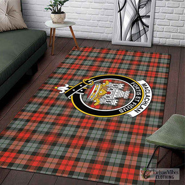 MacLachlan Weathered Tartan Area Rug with Family Crest