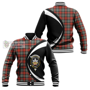 MacLachlan Weathered Tartan Baseball Jacket with Family Crest Circle Style