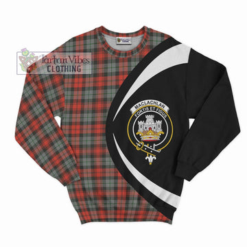 MacLachlan Weathered Tartan Sweatshirt with Family Crest Circle Style