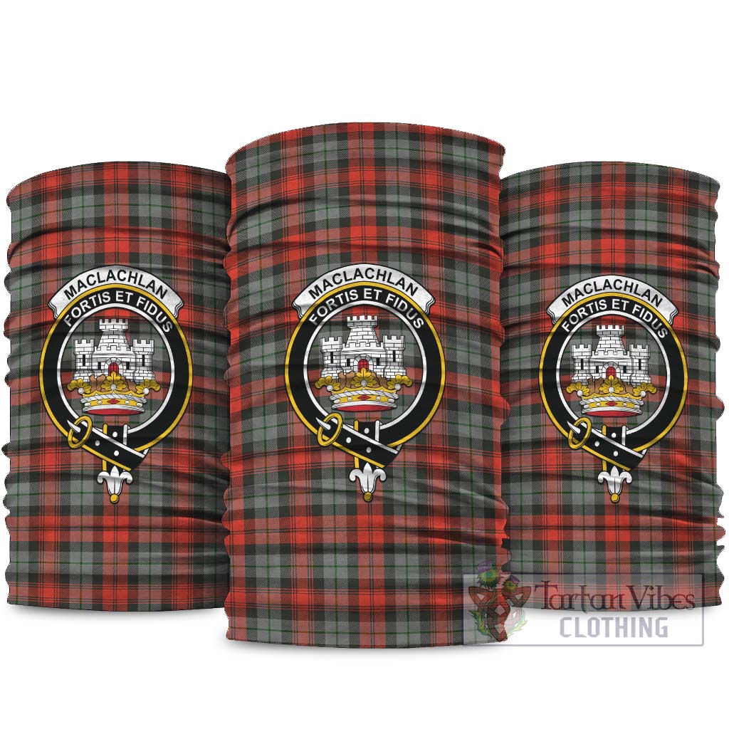 MacLachlan Weathered Tartan Neck Gaiters, Tartan Bandanas, Tartan Head Band with Family Crest