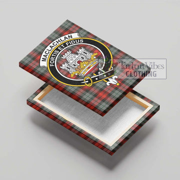 MacLachlan Weathered Tartan Canvas Print Wall Art with Family Crest