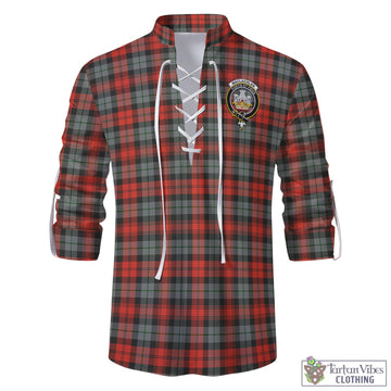 MacLachlan Weathered Tartan Men's Scottish Traditional Jacobite Ghillie Kilt Shirt with Family Crest