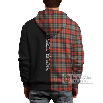 MacLachlan Weathered Tartan Hoodie with Family Crest and Half Of Me Style