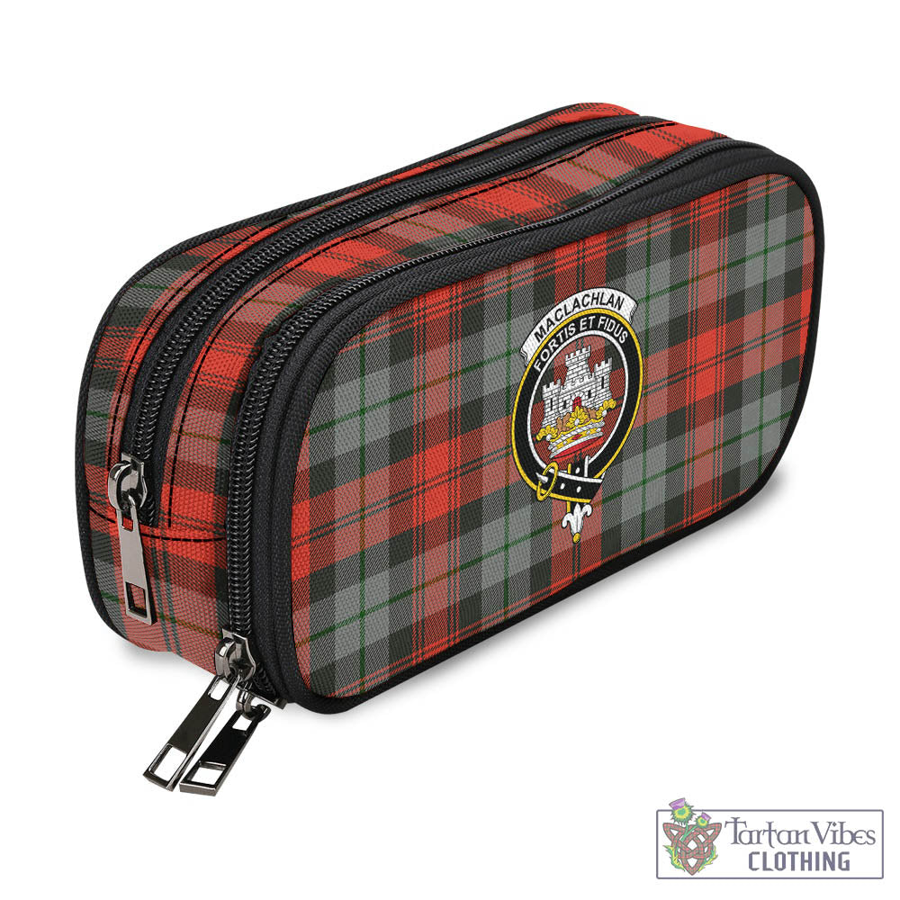 Tartan Vibes Clothing MacLachlan Weathered Tartan Pen and Pencil Case with Family Crest