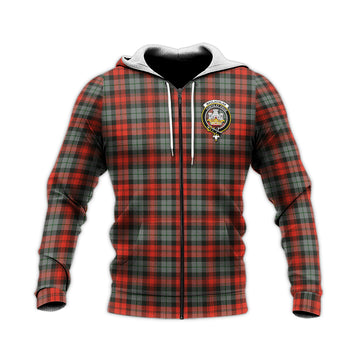 MacLachlan Weathered Tartan Knitted Hoodie with Family Crest