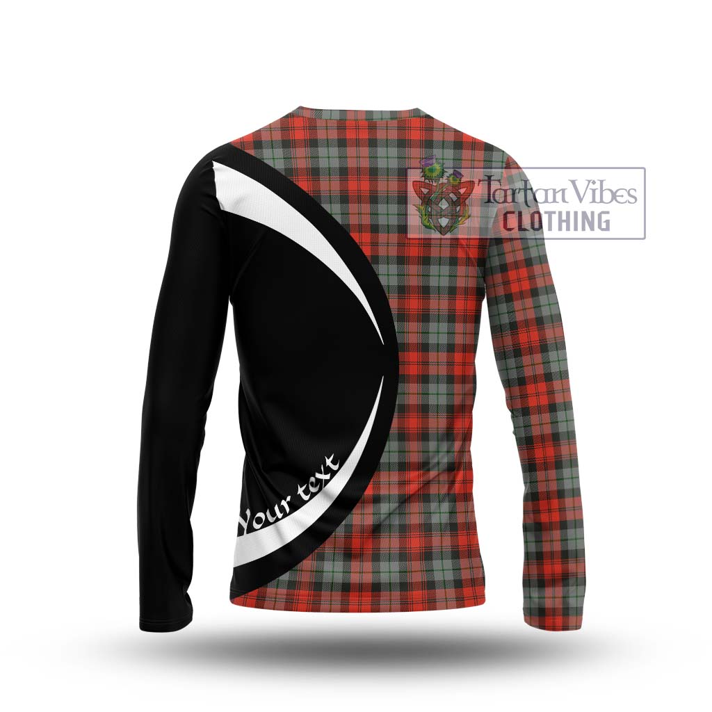 MacLachlan Weathered Tartan Long Sleeve T-Shirt with Family Crest Circle Style - Tartan Vibes Clothing