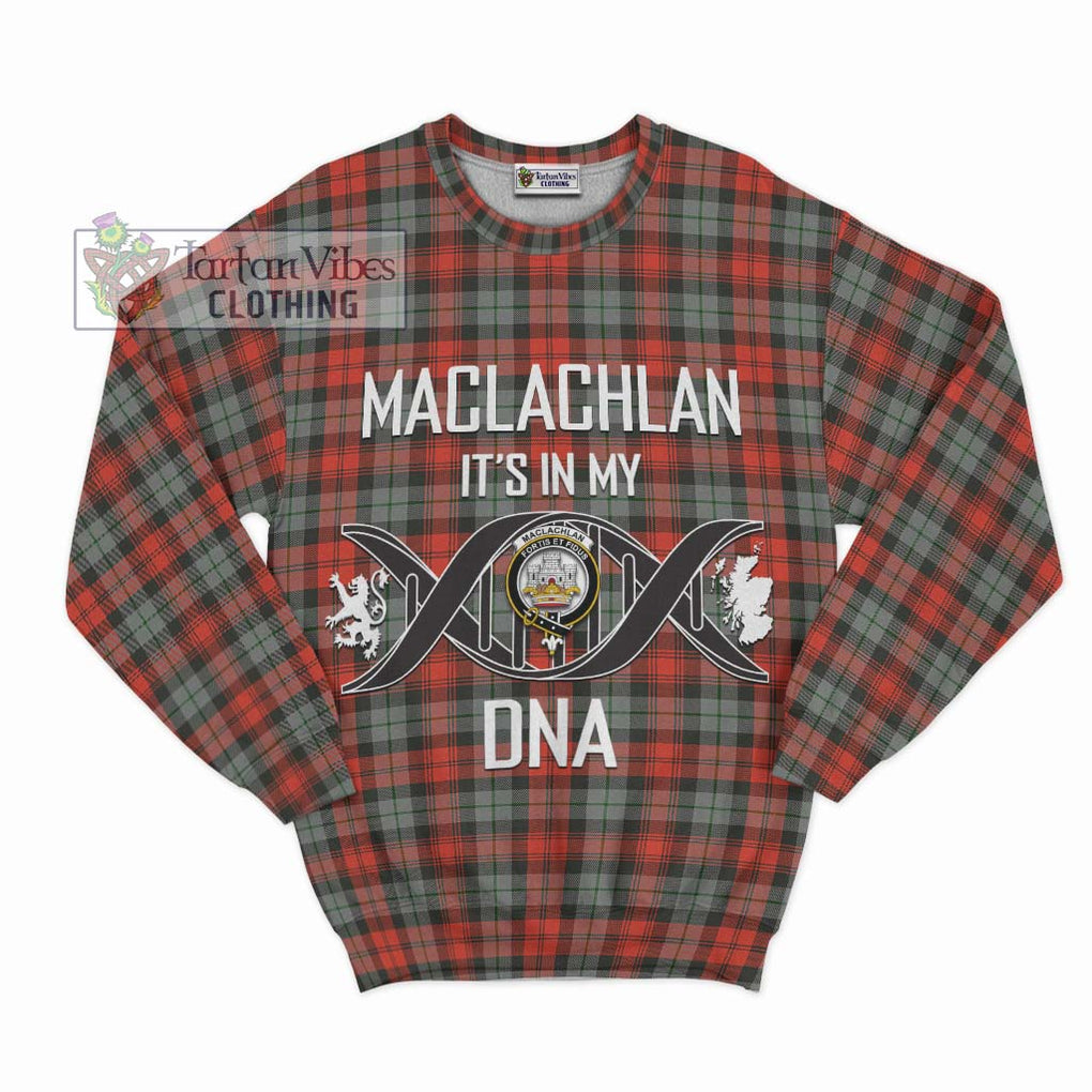 MacLachlan Weathered Tartan Sweatshirt with Family Crest DNA In Me Style - Tartanvibesclothing Shop