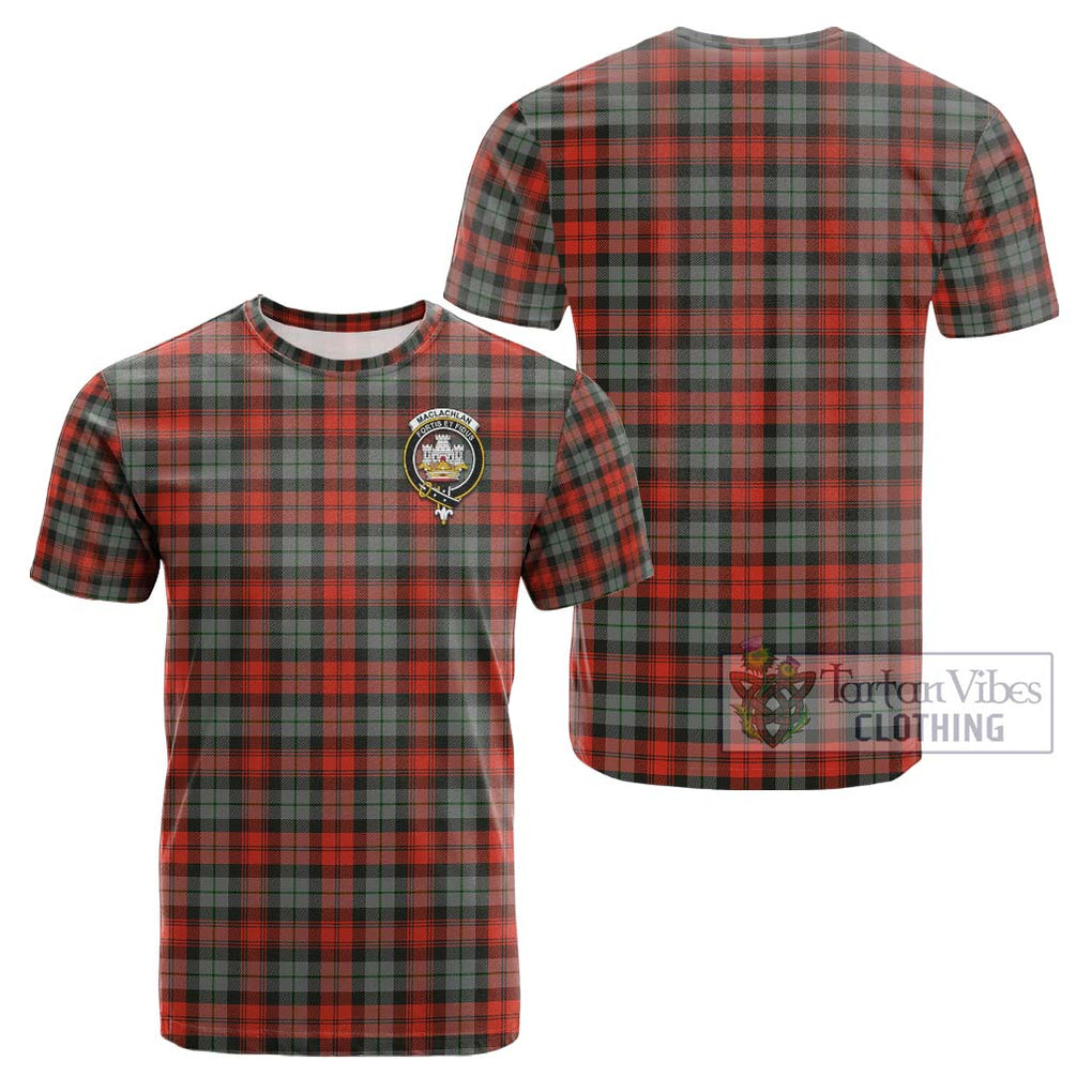 MacLachlan Weathered Tartan Cotton T-Shirt with Family Crest Kid's Shirt - Tartanvibesclothing Shop