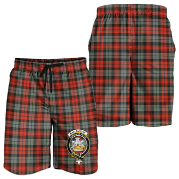 MacLachlan Weathered Tartan Mens Shorts with Family Crest