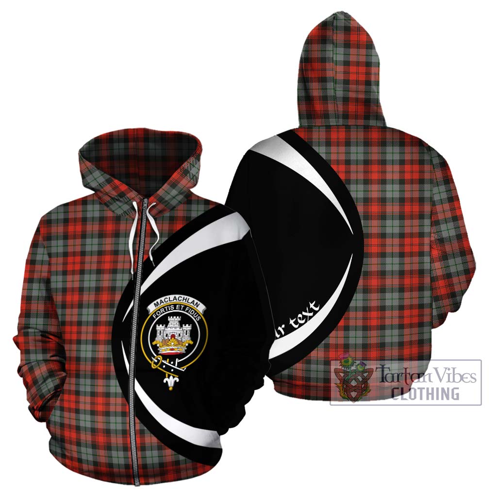 Tartan Vibes Clothing MacLachlan Weathered Tartan Hoodie with Family Crest Circle Style