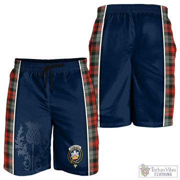 MacLachlan Weathered Tartan Men's Shorts with Family Crest and Scottish Thistle Vibes Sport Style