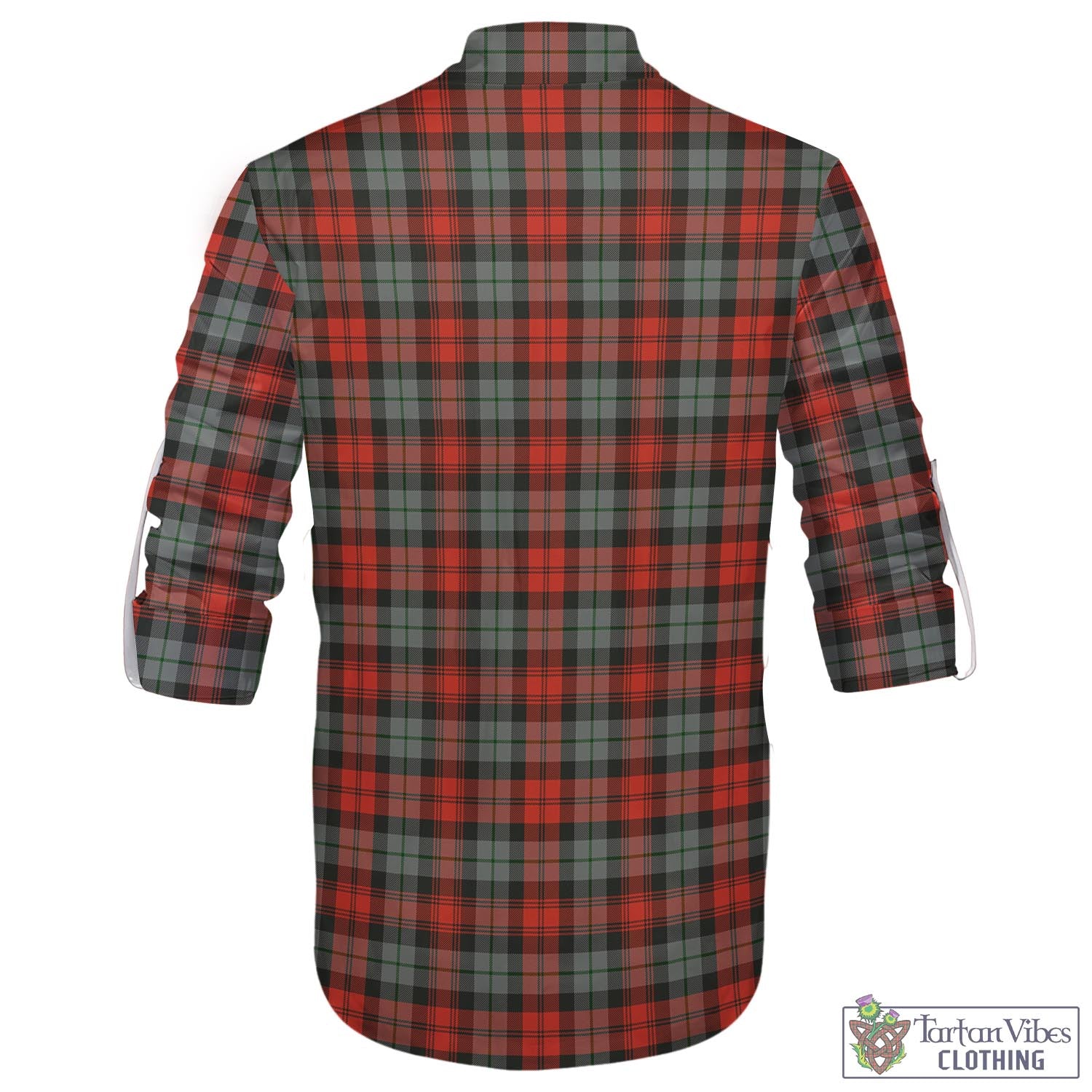 Tartan Vibes Clothing MacLachlan Weathered Tartan Men's Scottish Traditional Jacobite Ghillie Kilt Shirt with Family Crest