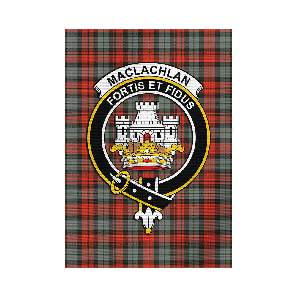 MacLachlan Weathered Tartan Flag with Family Crest - Tartan Vibes Clothing