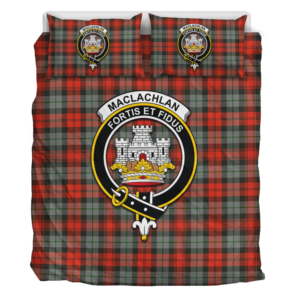 MacLachlan Weathered Tartan Bedding Set with Family Crest - Tartan Vibes Clothing