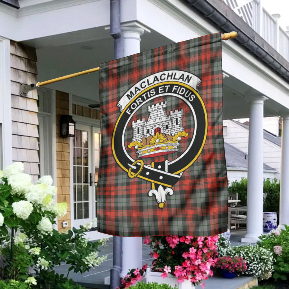 MacLachlan Weathered Tartan Flag with Family Crest - Tartan Vibes Clothing