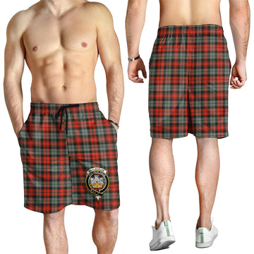 MacLachlan Weathered Tartan Mens Shorts with Family Crest