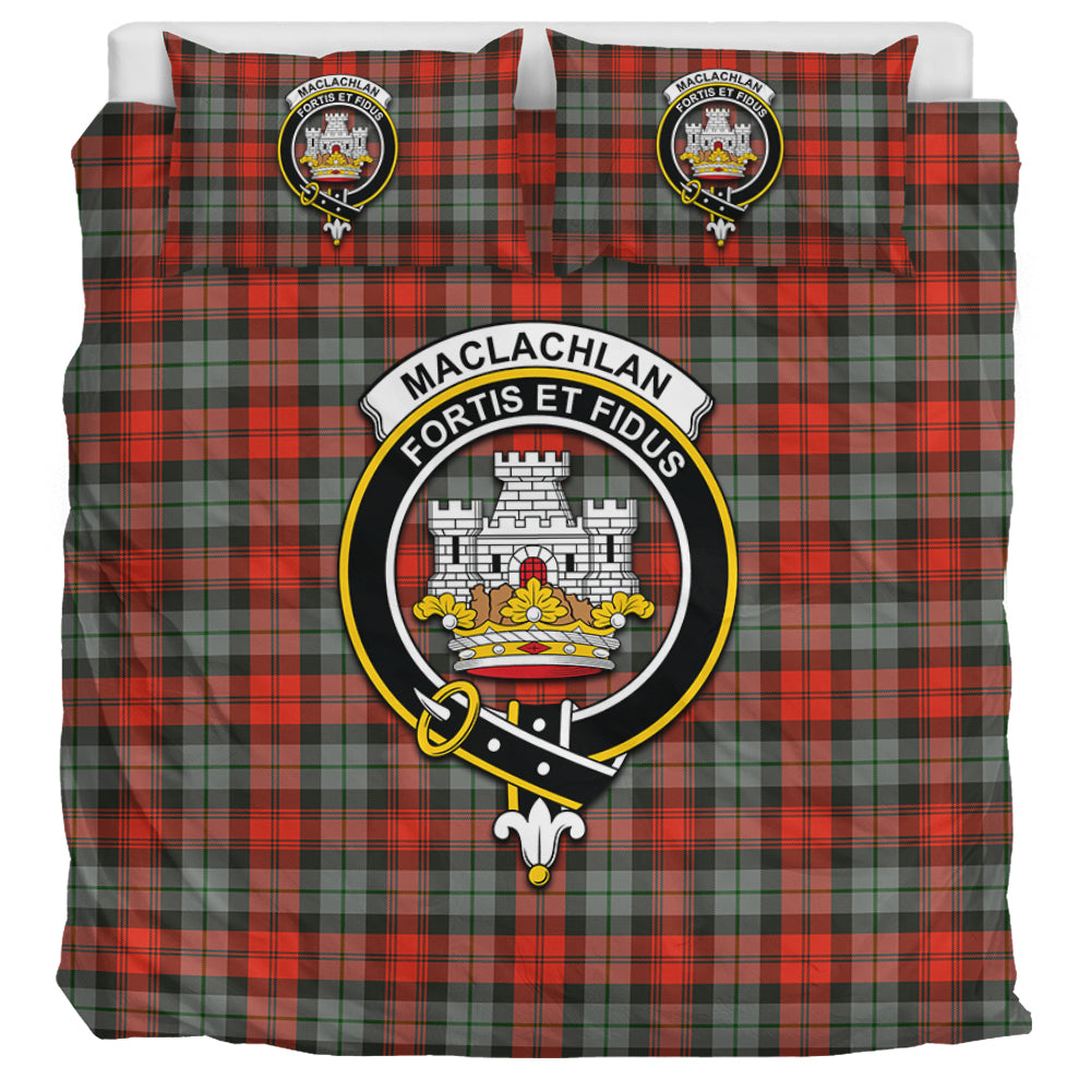 MacLachlan Weathered Tartan Bedding Set with Family Crest UK Bedding Set UK Super King 104*94 inch - Tartan Vibes Clothing