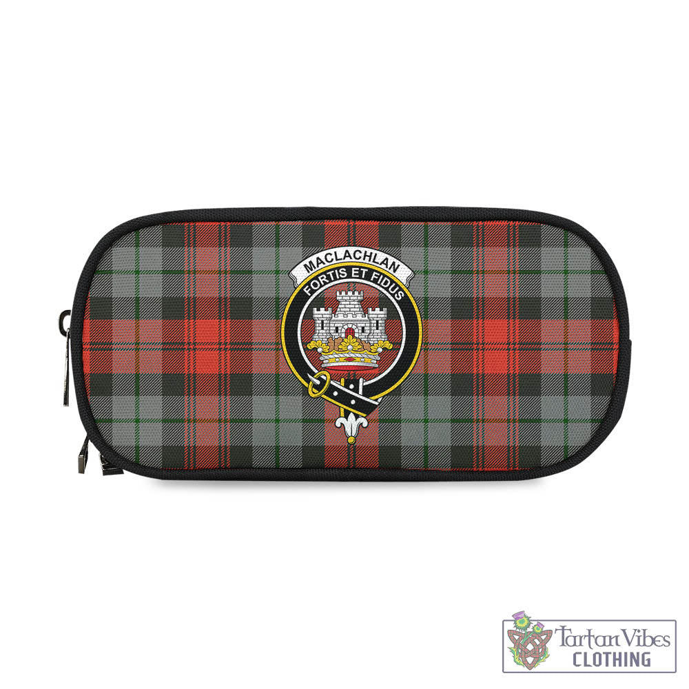 Tartan Vibes Clothing MacLachlan Weathered Tartan Pen and Pencil Case with Family Crest