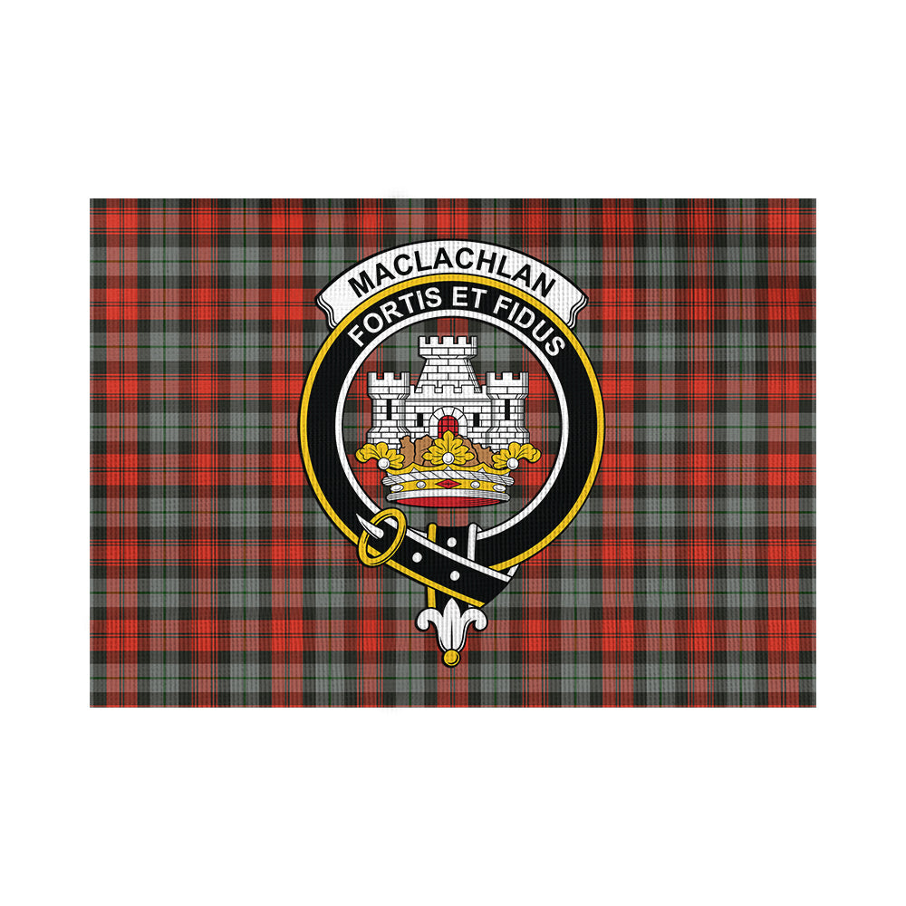 MacLachlan Weathered Tartan Flag with Family Crest - Tartan Vibes Clothing