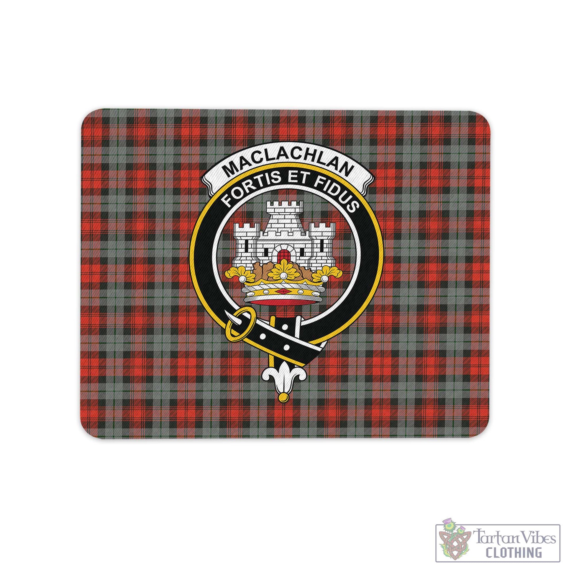 Tartan Vibes Clothing MacLachlan Weathered Tartan Mouse Pad with Family Crest