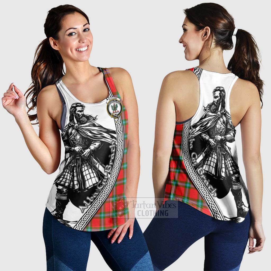 Tartan Vibes Clothing MacLaine (McLaine) Tartan Clan Crest Women's Racerback Tanks with Highlander Warrior Celtic Style