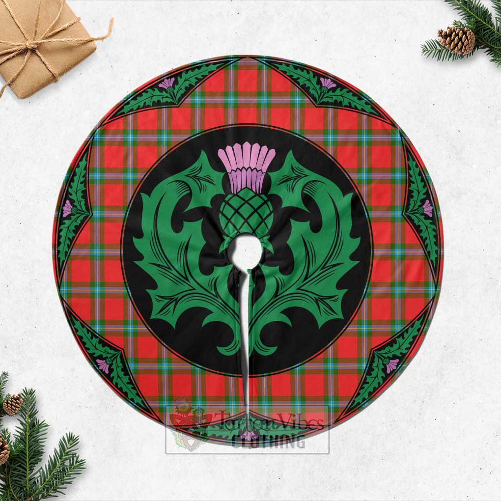 Tartan Vibes Clothing MacLaine (McLaine) Tartan Christmas Tree Skirt Scottish Thistle Style