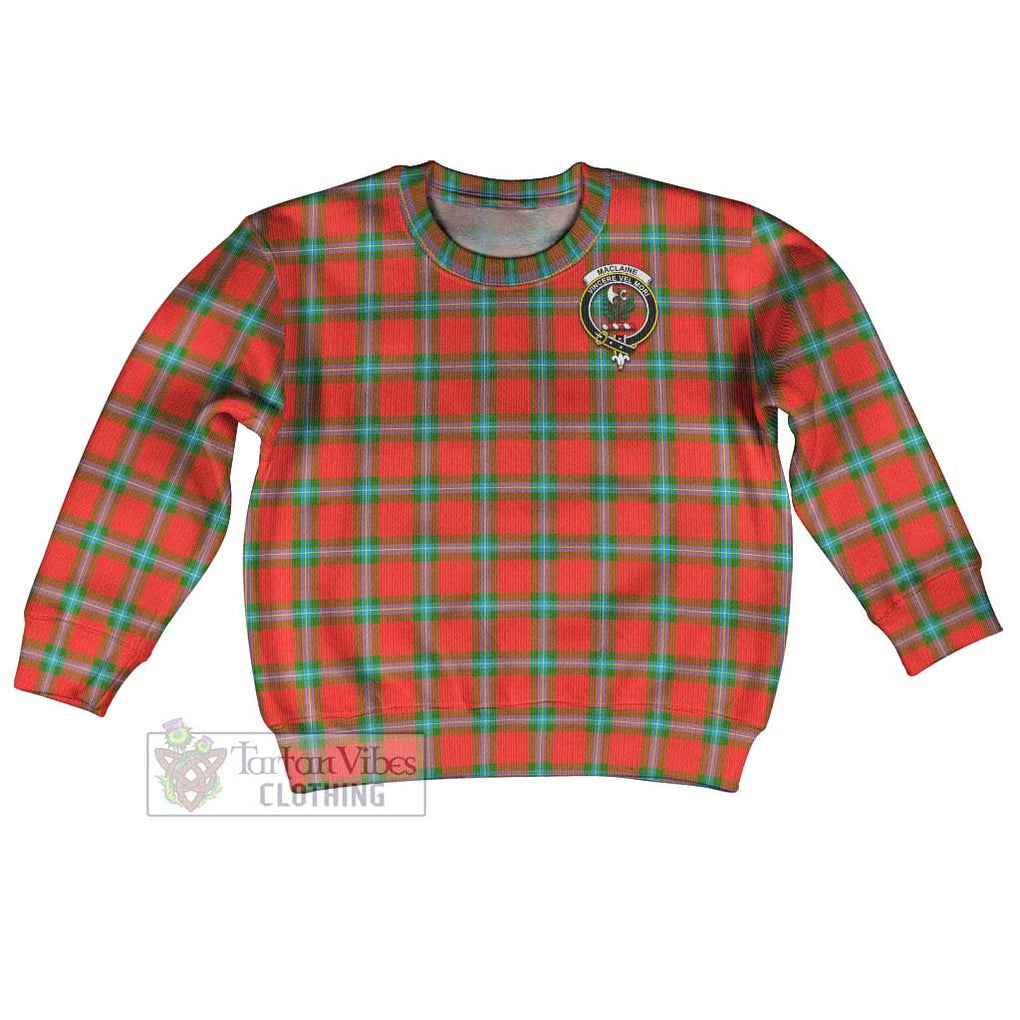 Tartan Vibes Clothing MacLaine (McLaine) Tartan Kid Ugly Sweater with Family Crest