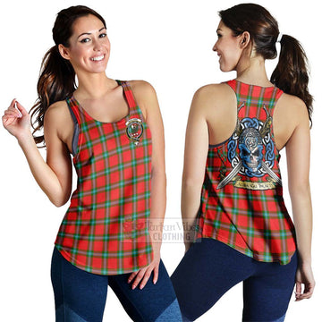 MacLaine (McLaine) Tartan Women's Racerback Tanks with Family Crest Celtic Skull Style