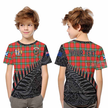 MacLaine (McLaine) Crest Tartan Kid T-Shirt with New Zealand Silver Fern Half Style