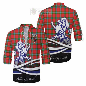 MacLaine (McLaine) Tartan Ghillie Kilt Shirt with Alba Gu Brath Regal Lion Emblem