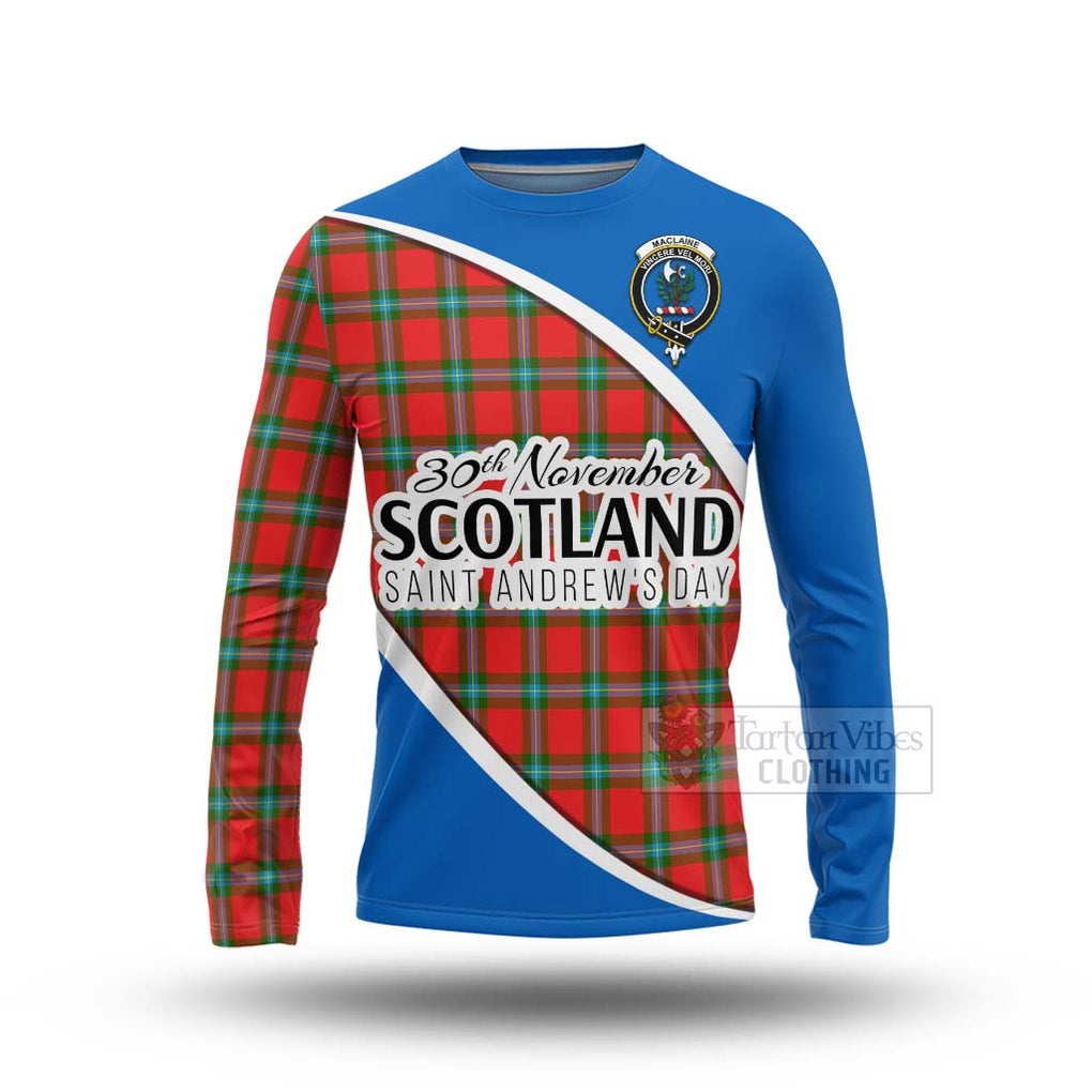 Tartan Vibes Clothing MacLaine (McLaine) Family Crest Tartan Long Sleeve T-Shirt Celebrate Saint Andrew's Day in Style