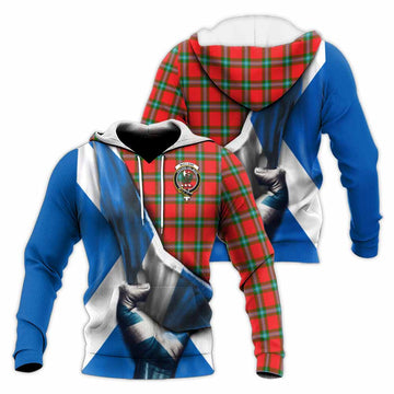 MacLaine (McLaine) Tartan Knitted Hoodie with Family Crest Scotland Patriotic Style