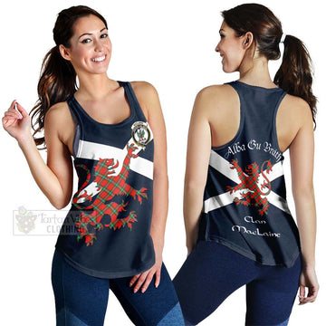 MacLaine (McLaine) Tartan Lion Rampant Women's Racerback Tanks  Proudly Display Your Heritage with Alba Gu Brath and Clan Name