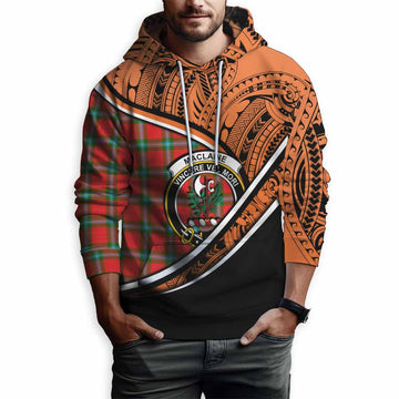 MacLaine (McLaine) Crest Tartan Hoodie with Polynesian Vibes Style - Orange Version