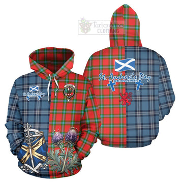 MacLaine (McLaine) Tartan Hoodie Happy St. Andrew's Day Half Tartan Style