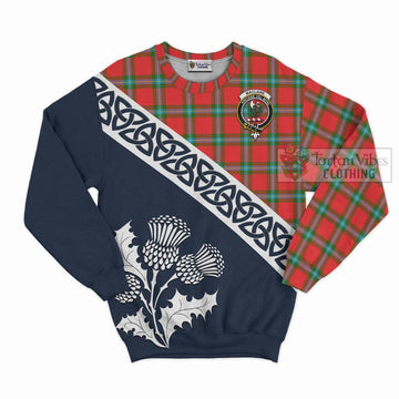 MacLaine (McLaine) Tartan Sweatshirt Featuring Thistle and Scotland Map